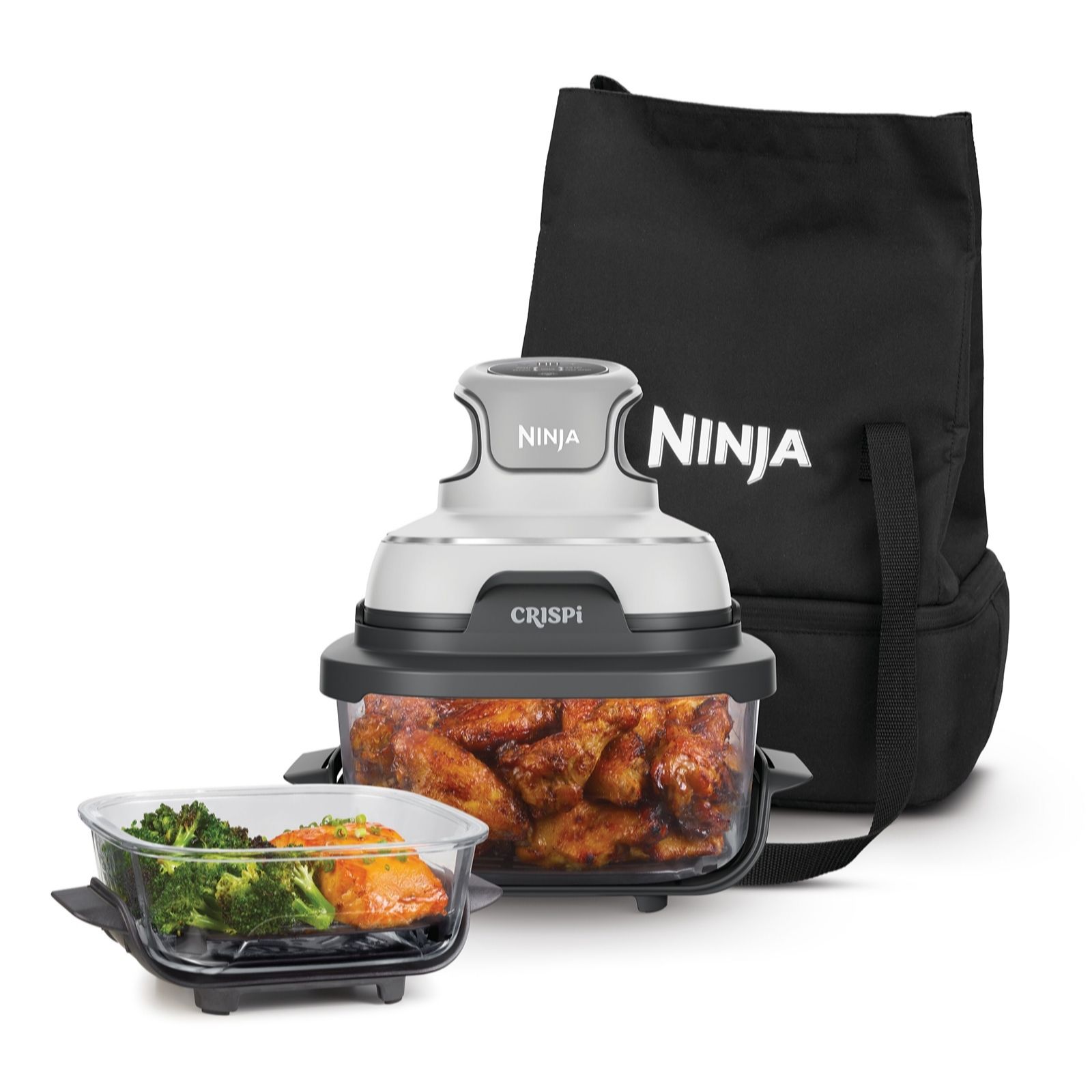 Ninja Crispi 4-In-1 Portable Glass Air Fryer With Keep Warm Tote Bag