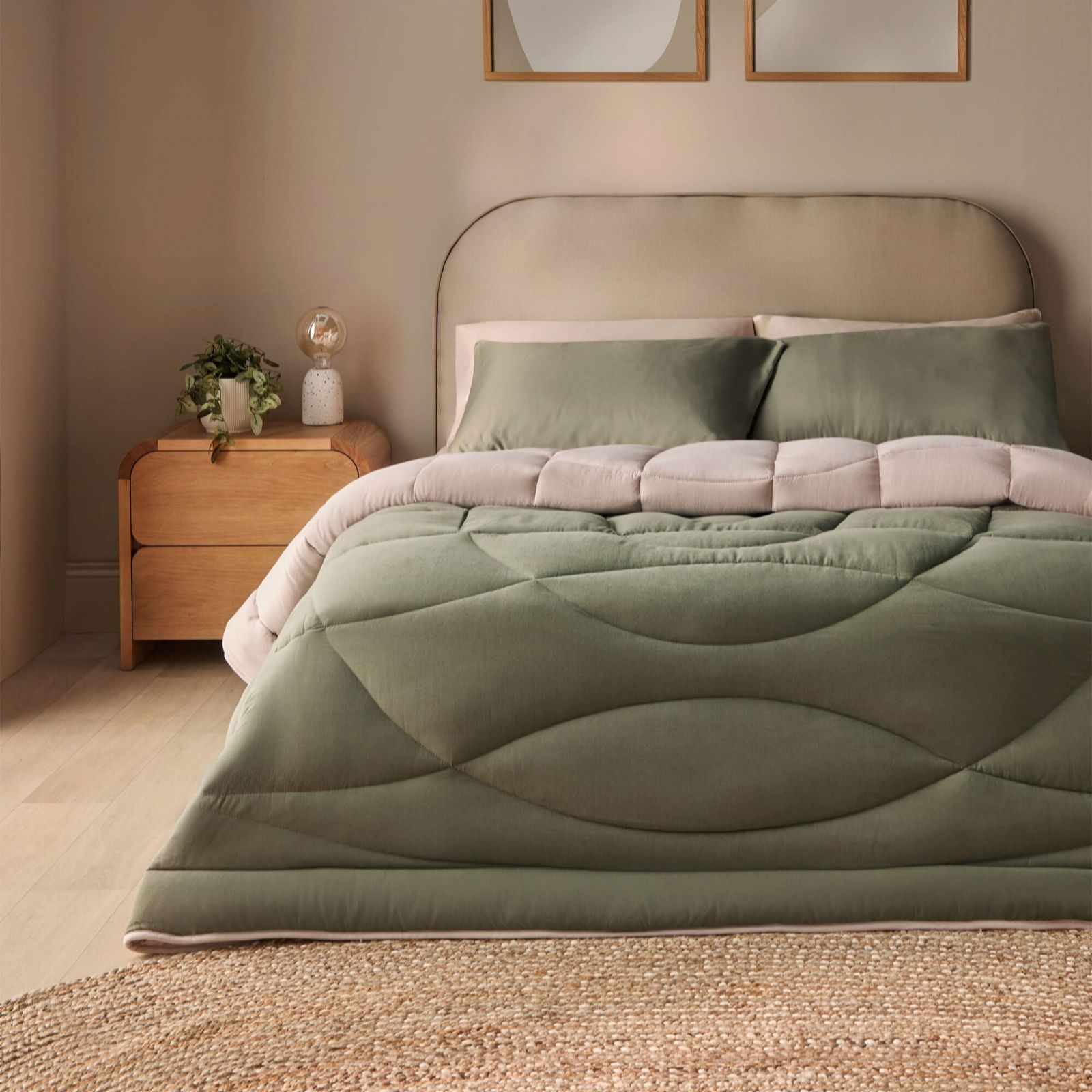 Silentnight Blue & Charcoal Coverless Washed Effect Duvet And Pillowcase Set