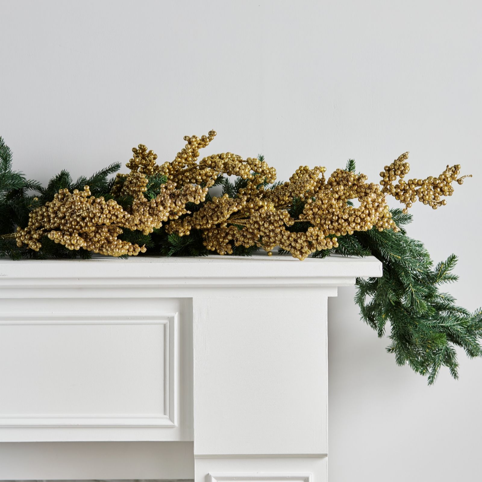 Home Reflections Set of 4 Glitter Berry Stems