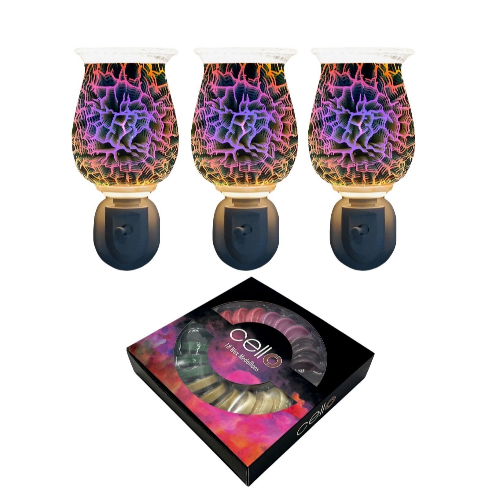 Cello Set Of 3 Plug in's And 18 Wax Melt Bundle