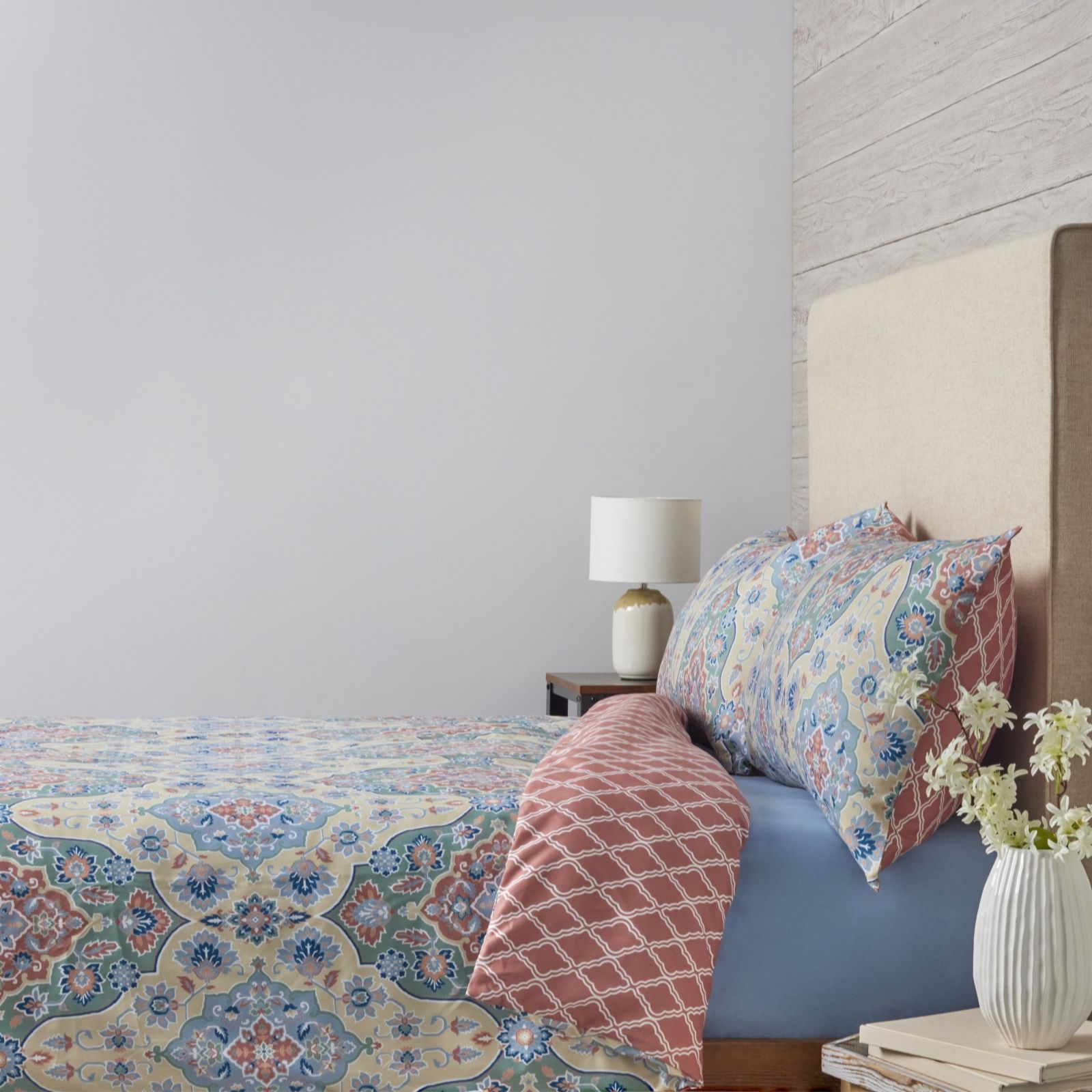 Cozee Home Multi Supersoft By Morocco Reversible 4 Piece Duvet Set
