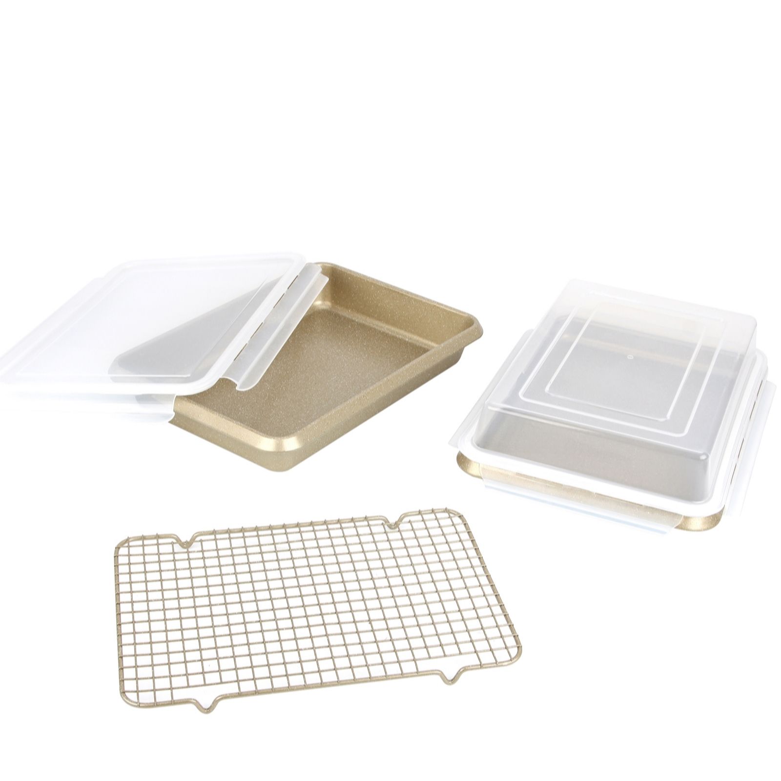 Curtis Stone Gold Set Of 2 Dura-Pan+ Roast & Bake Store Pan