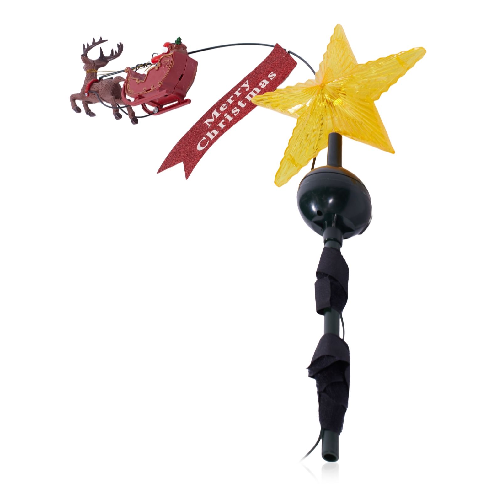 Festive Rotating Santa Santa Express Star Tree Topper