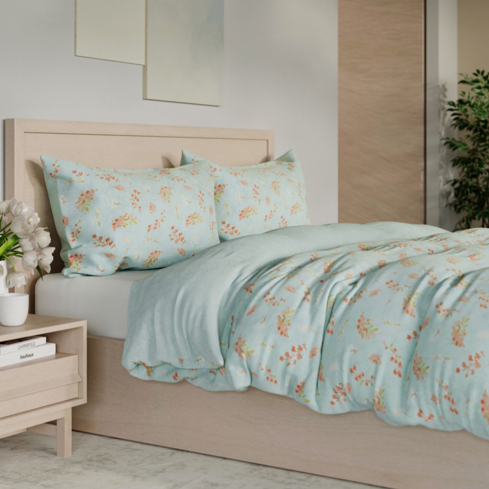 Cozee Home Floral Velvetsoft Scatter 3 Piece Duvet Set