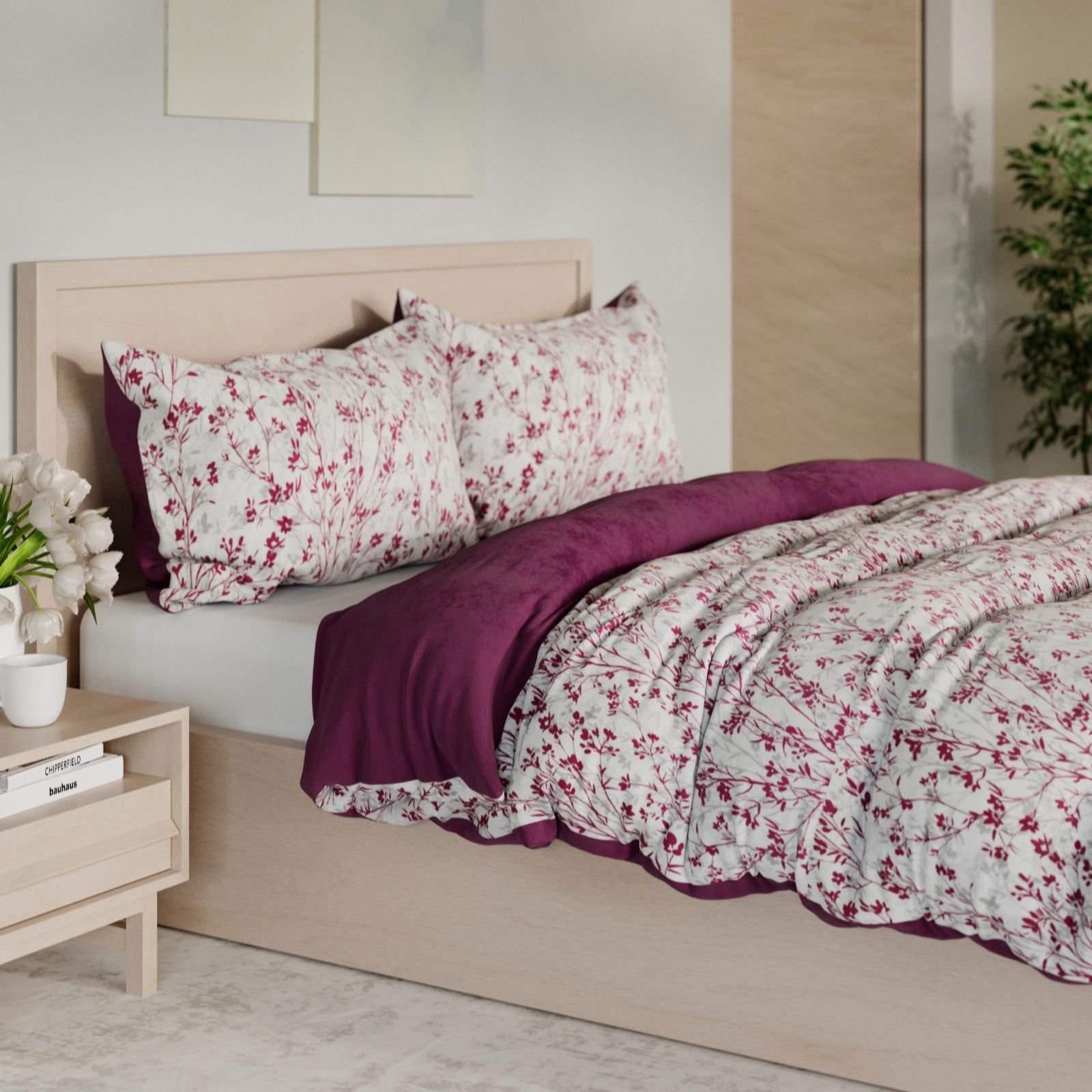 Cozee Home Floral Velvetsoft 3 Piece Duvet Set