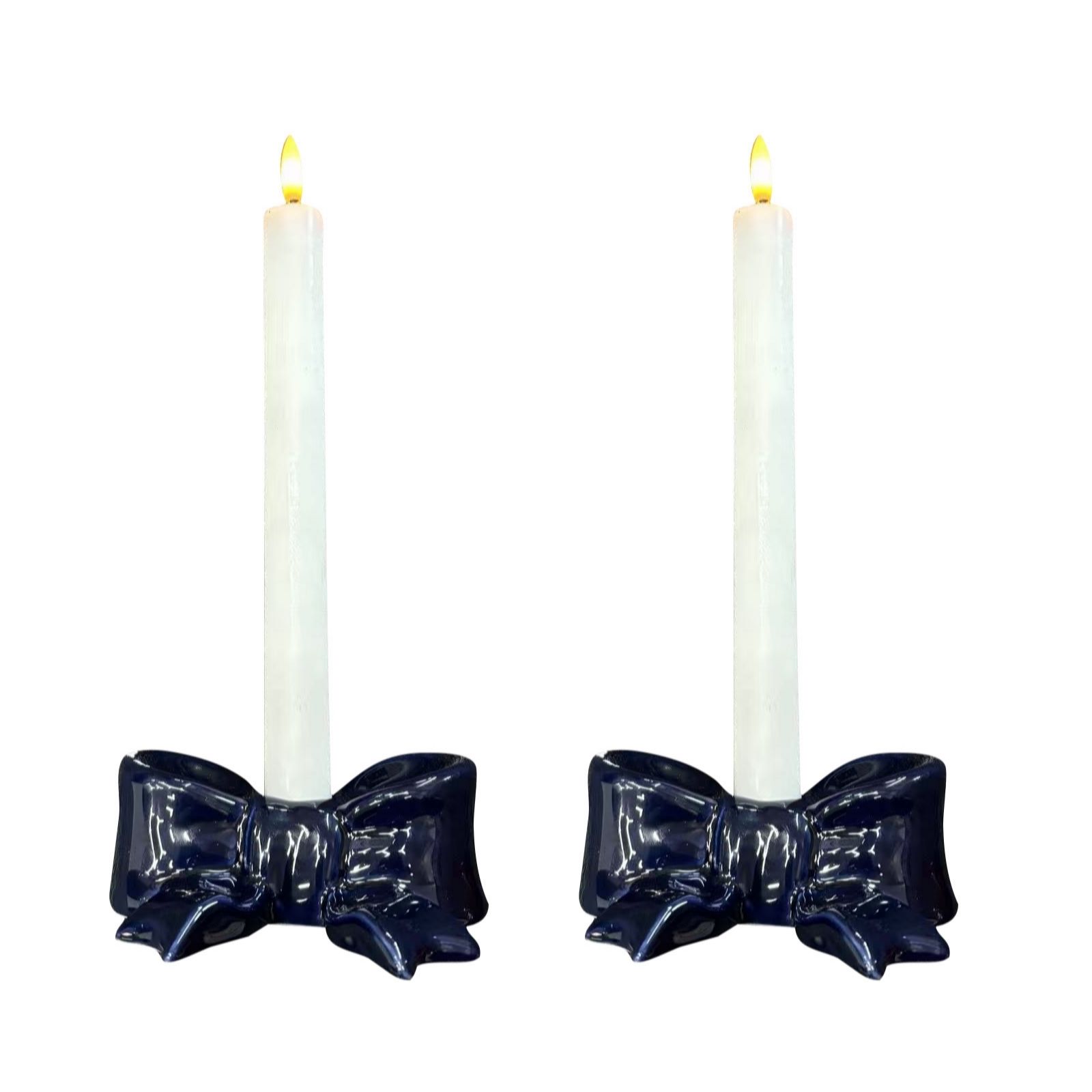 Sara By Sara Davies Set Of 2 Bow Candle Holder With Faux Candle
