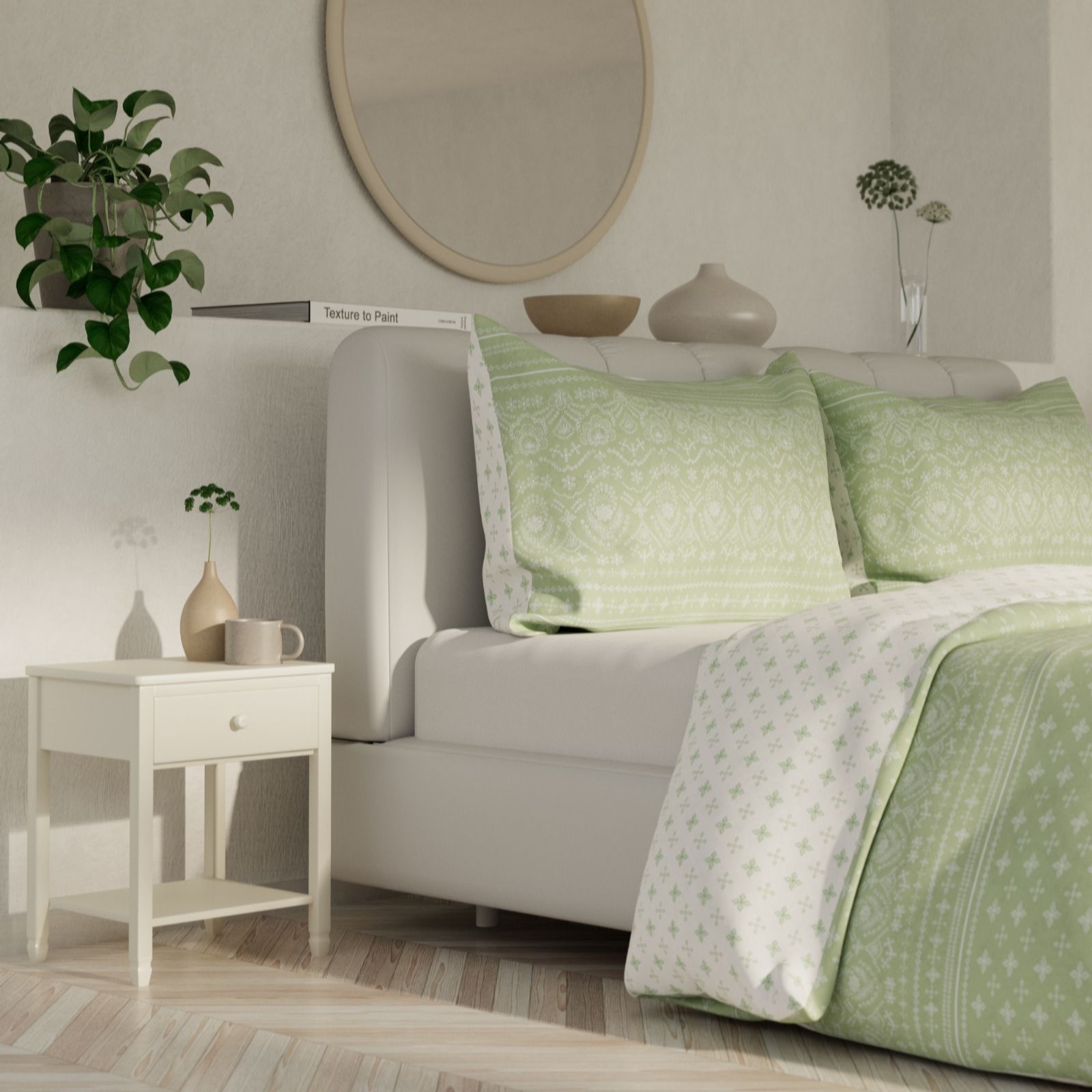 Sara by Sara Davies Cotton Blend Reversible Lace 3 Pc Duvet Set
