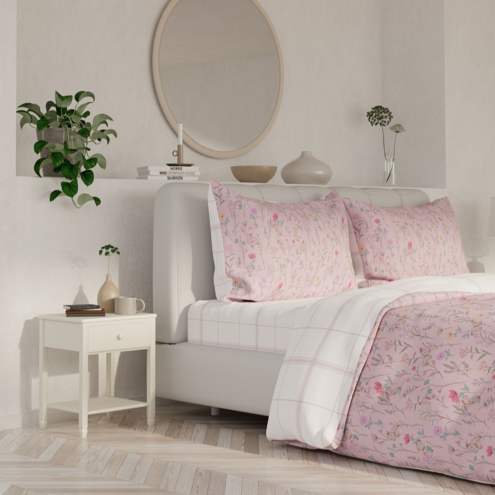 Cozee Home Blue Supersoft By Butterfly Floral Reversible 4 Piece Duvet