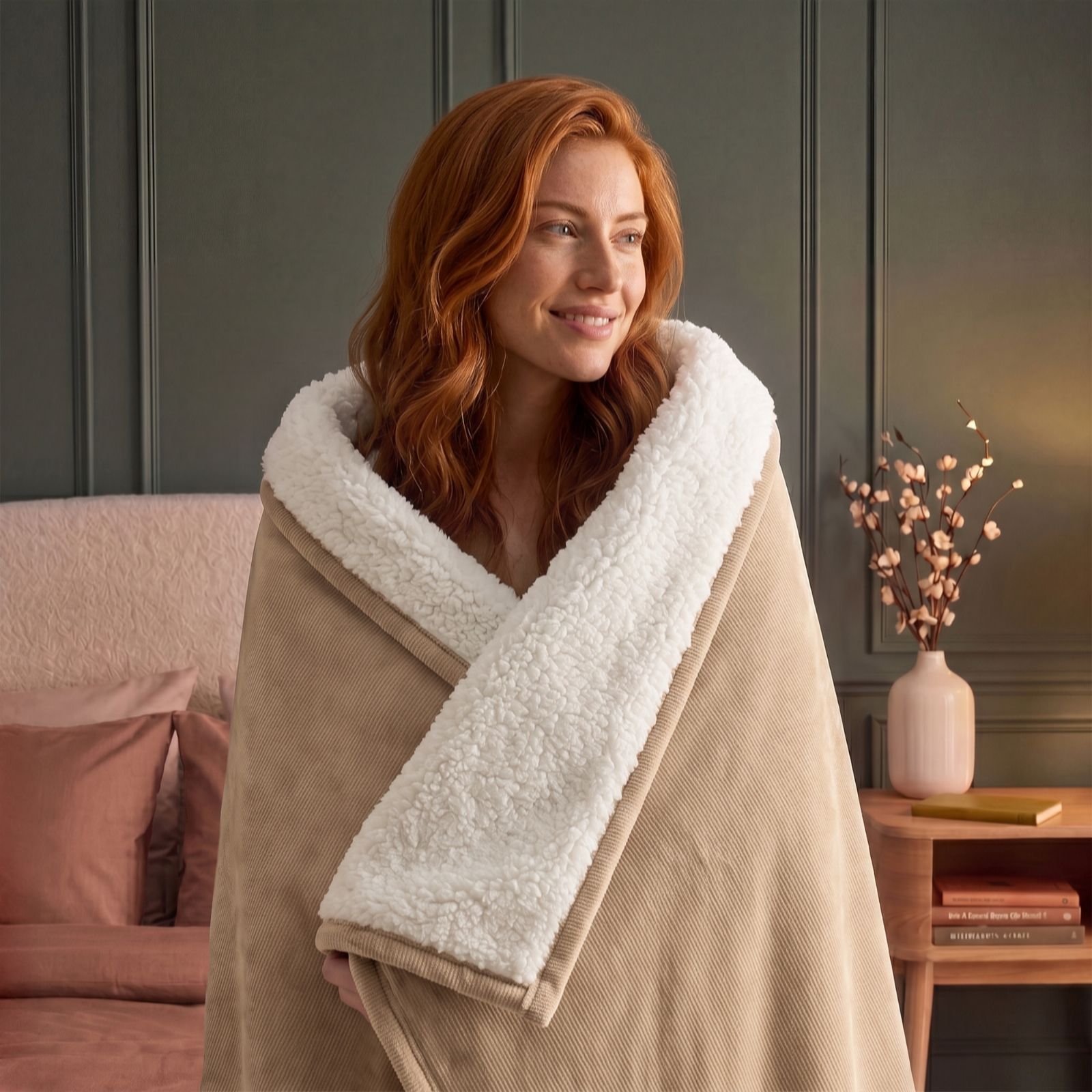 Silentnight Chenille & Sherpa Heated Throw w/ 9 Heat Settings