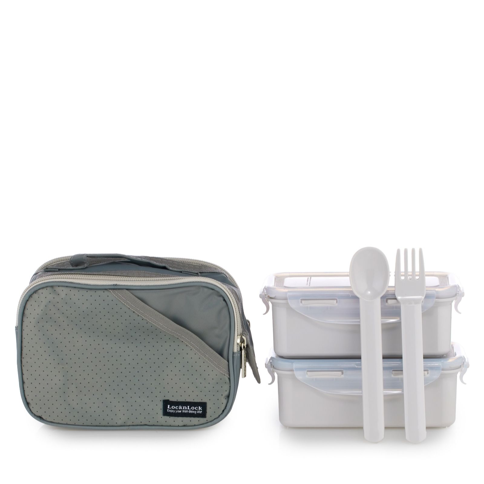 Lock & Lock Black Locknlock Lunch Box Set With Spoon & Fork