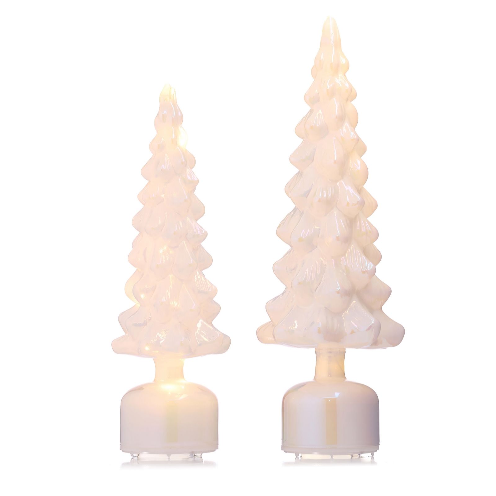 Home Stories Pre Lit Set Of 2 Rotating Glass Christmas Tree