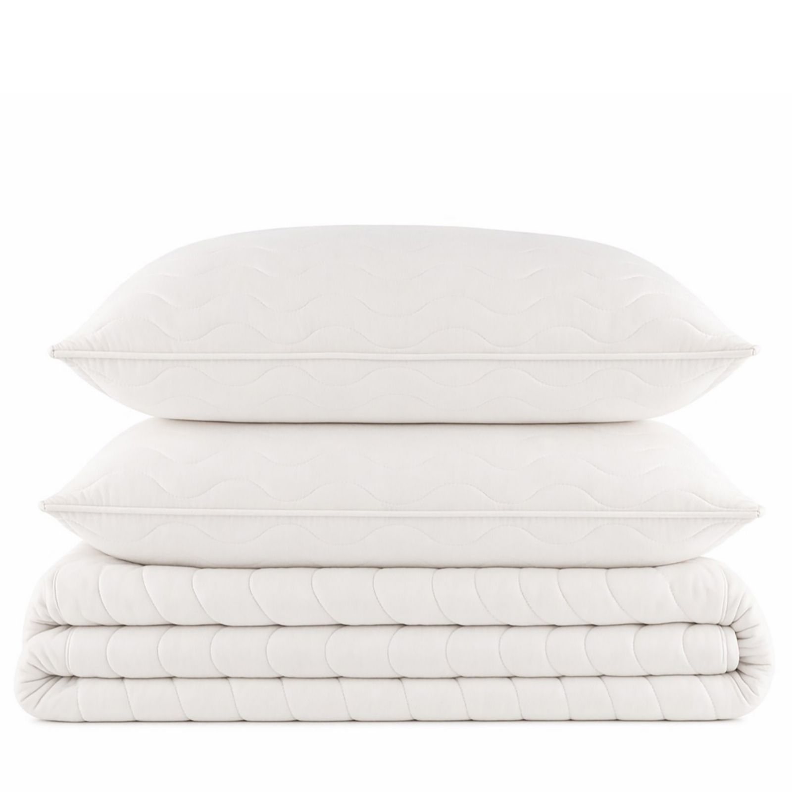 K by Kelly Hoppen Quilted Wave Design Summer Bedspread with 2 Shams