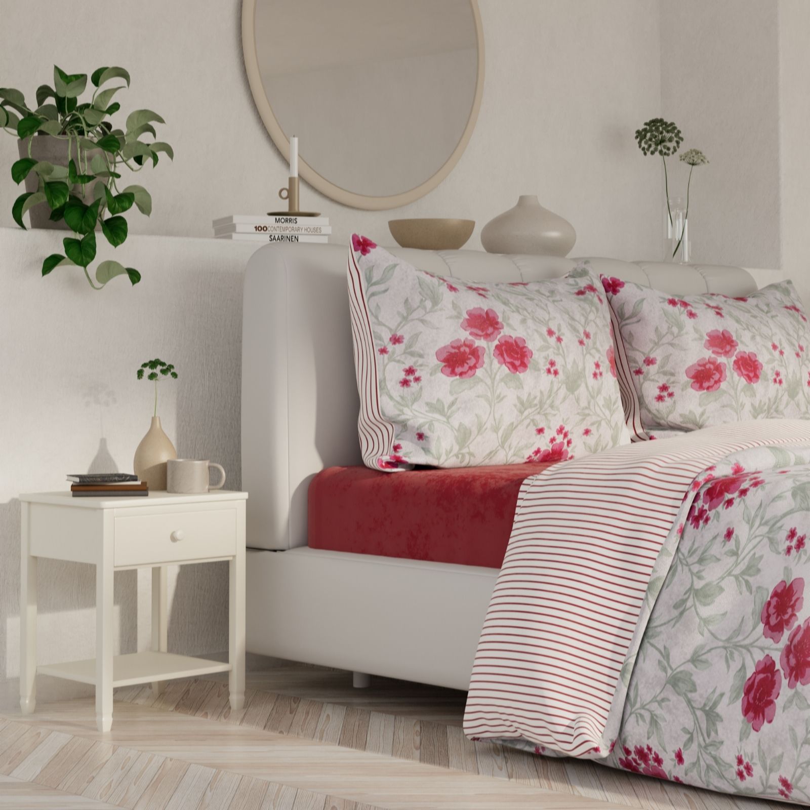 Cozee Home Blue Supersoft By Floral 4 Piece Duvet Set