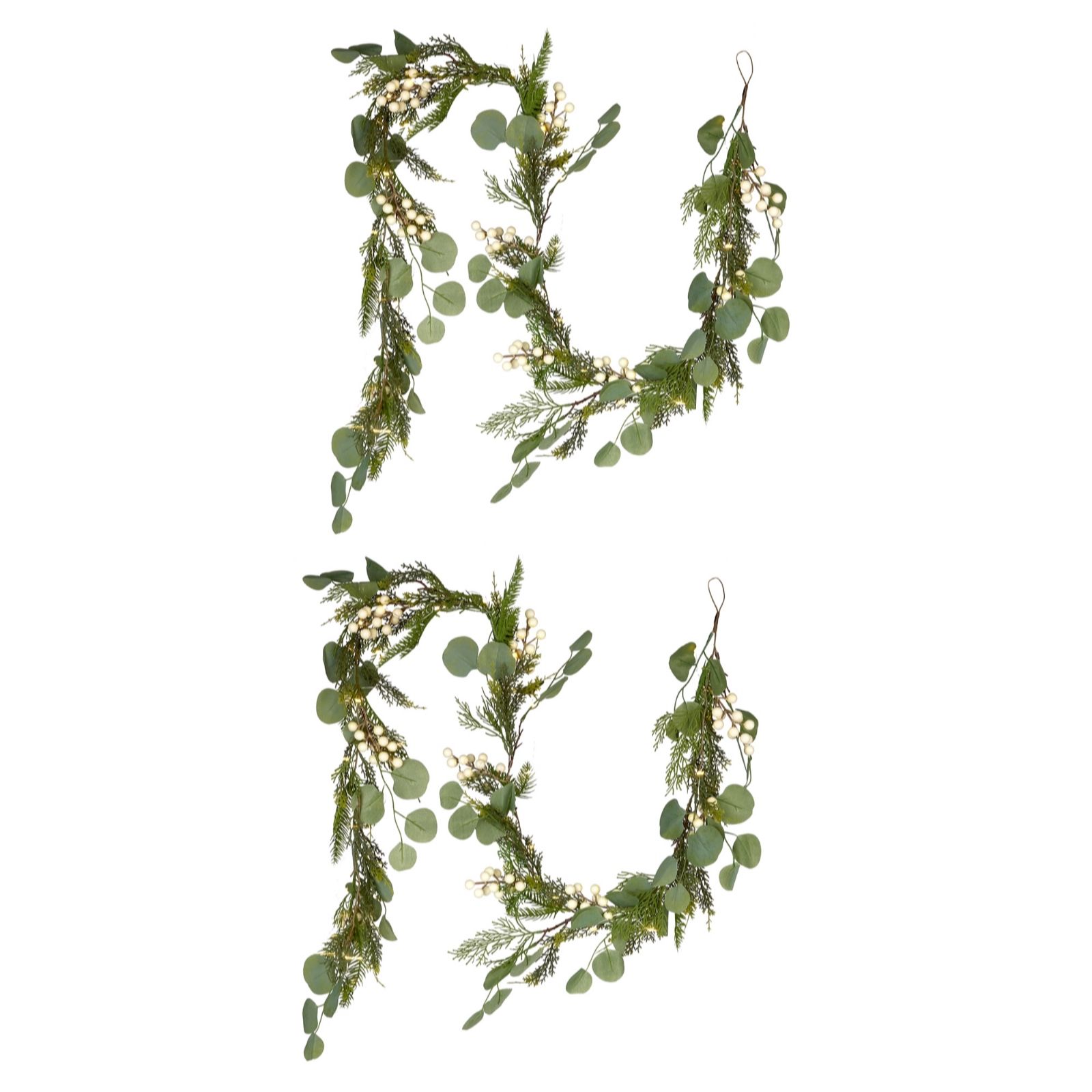 Sara by Sara Davies Pre Lit Eucalyptus Light Strand Set of 2