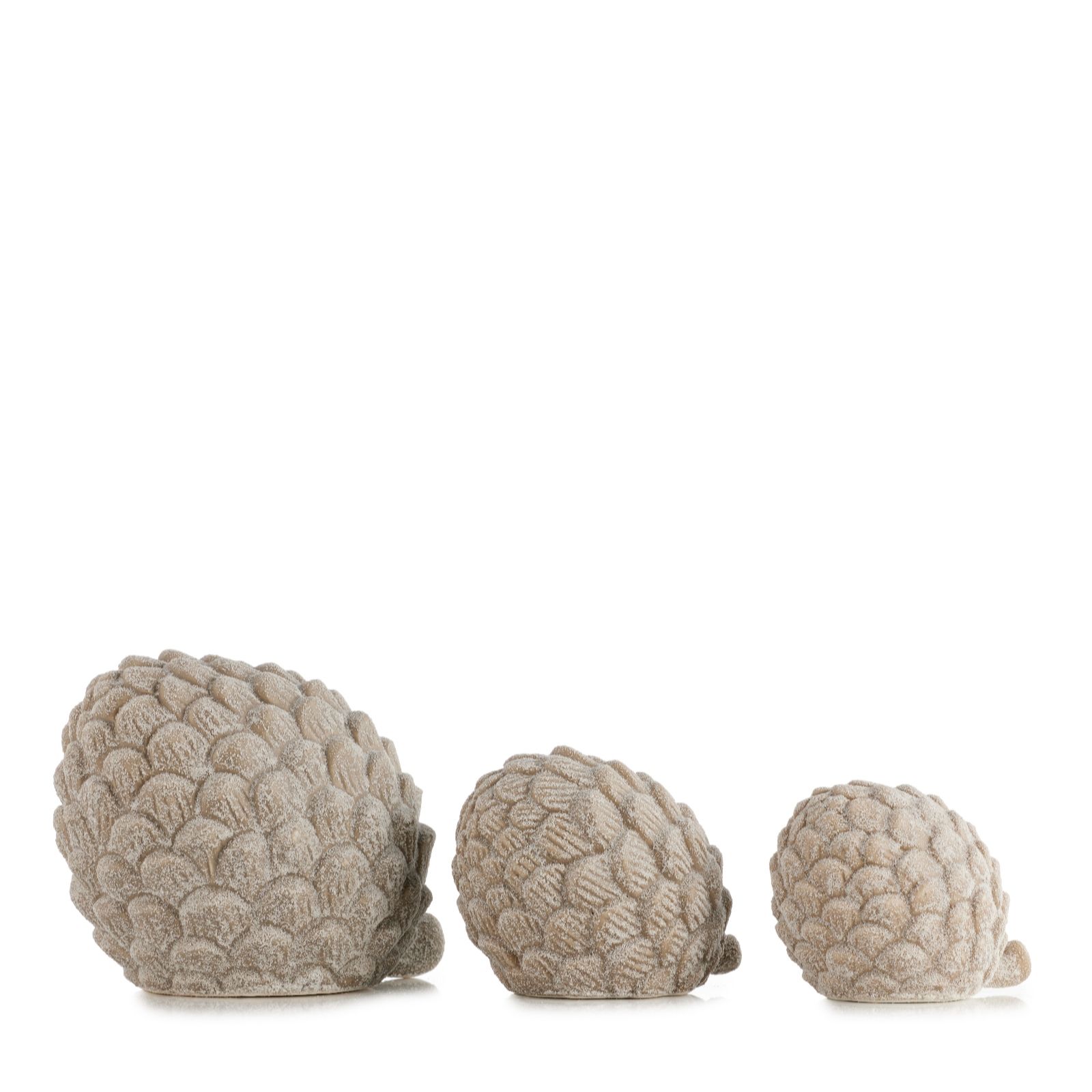 K by Kelly Hoppen Set of 3 Sandglazed Ceramic Pinecones