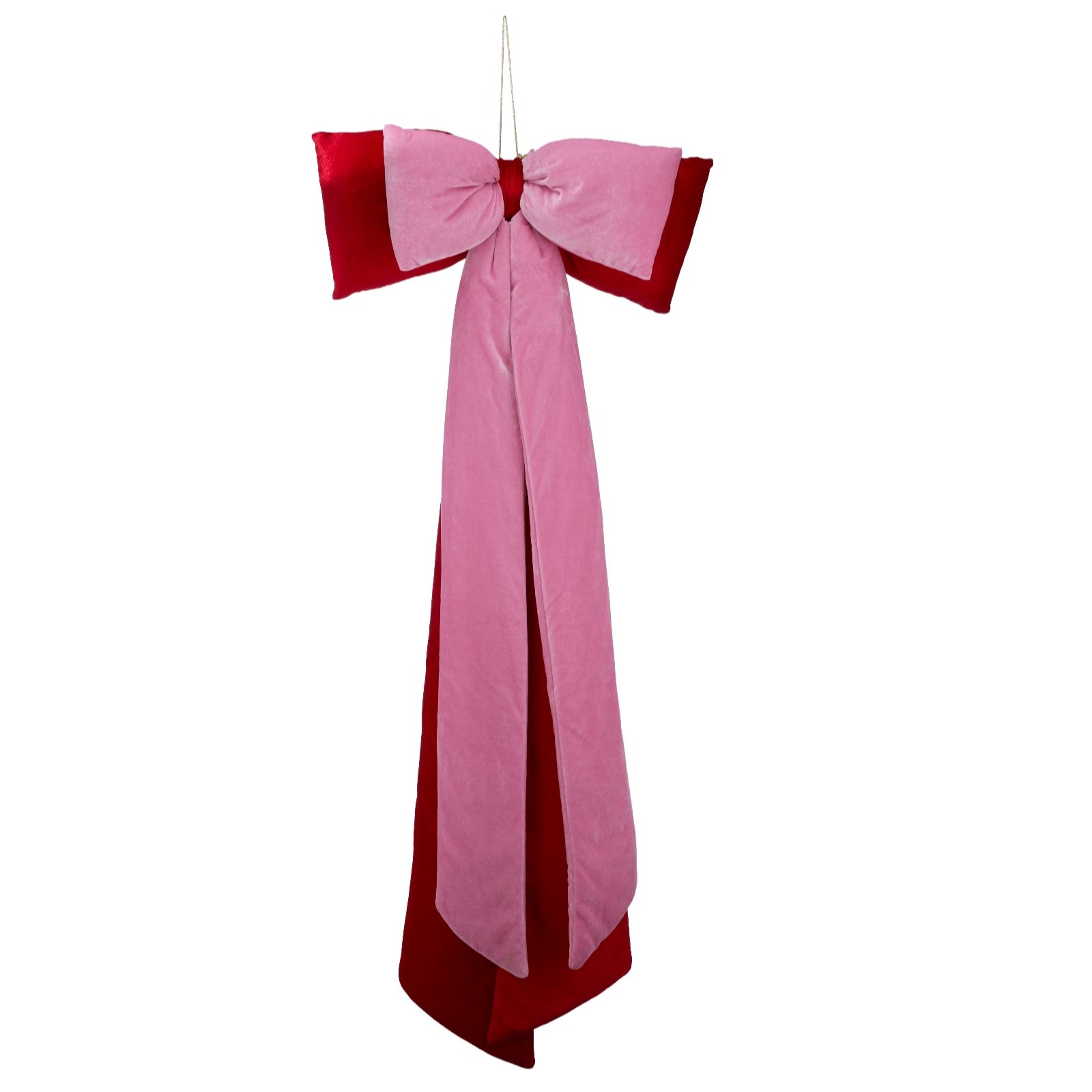 Home Stories 120cm Velvet Double Padded Hanging Bow Decor