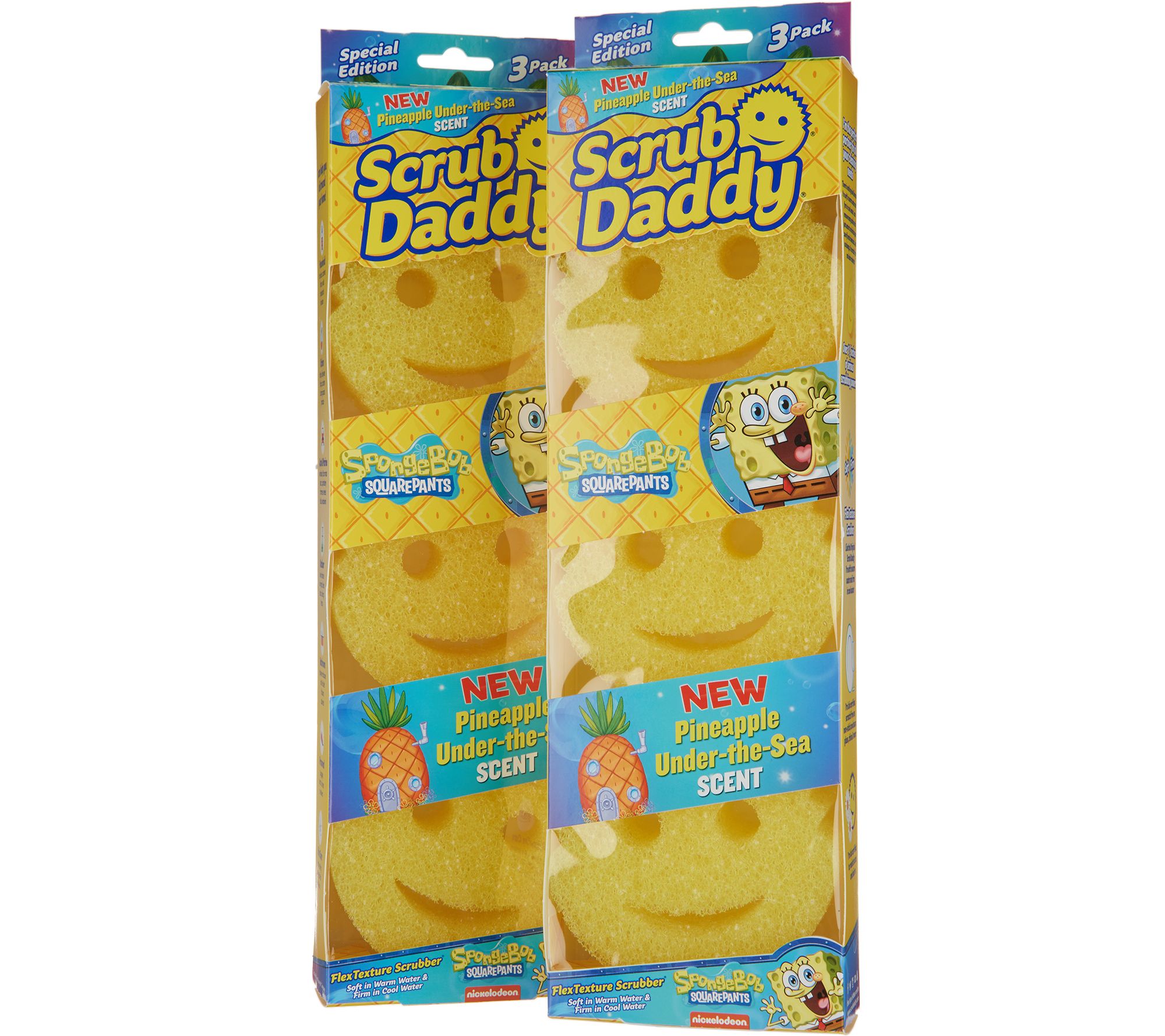 Scrub Daddy Set of 6 SpongeBob Pineapple Scented Sponges