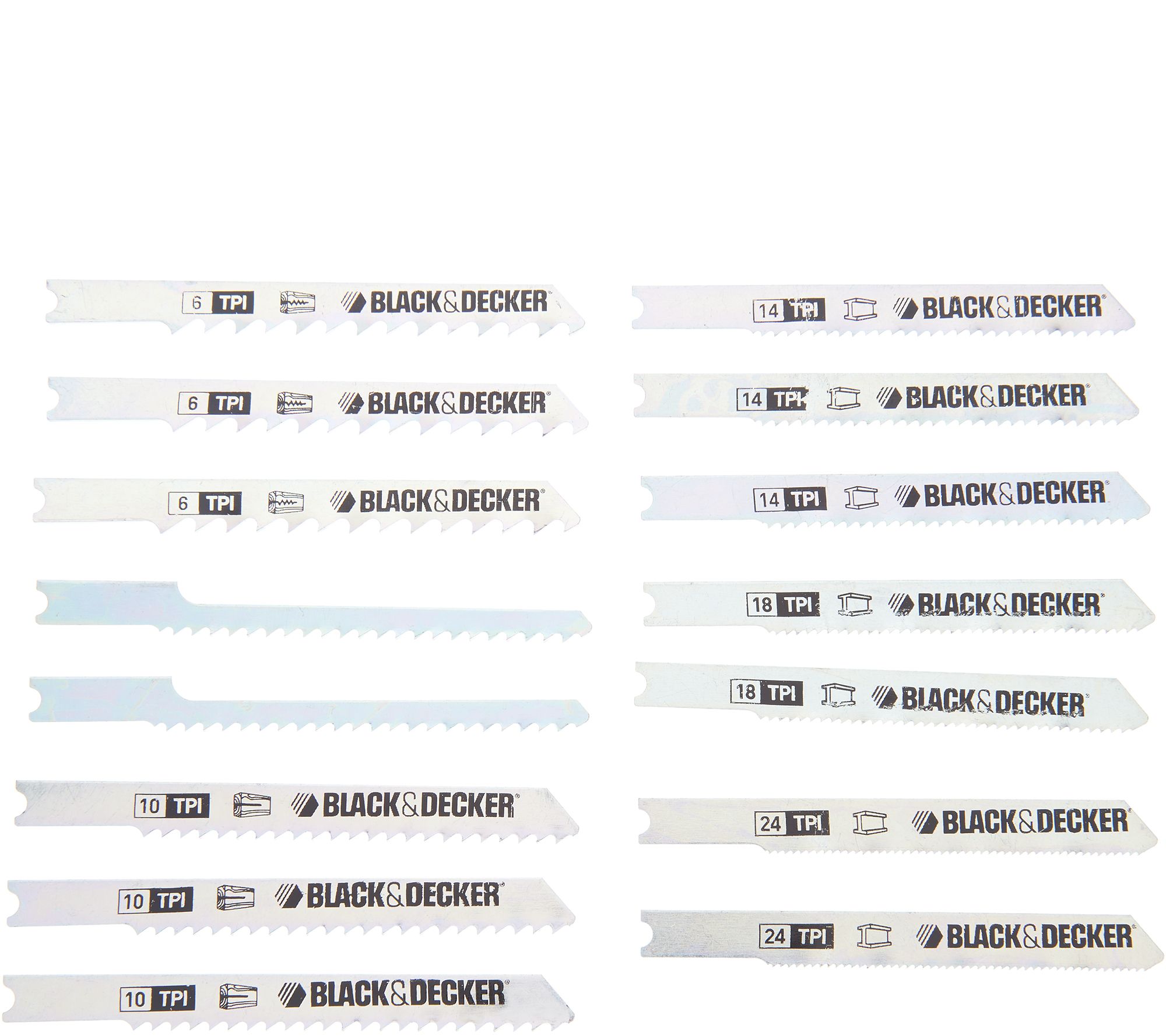 Black & Decker Jigsaw 15 piece Blade Set