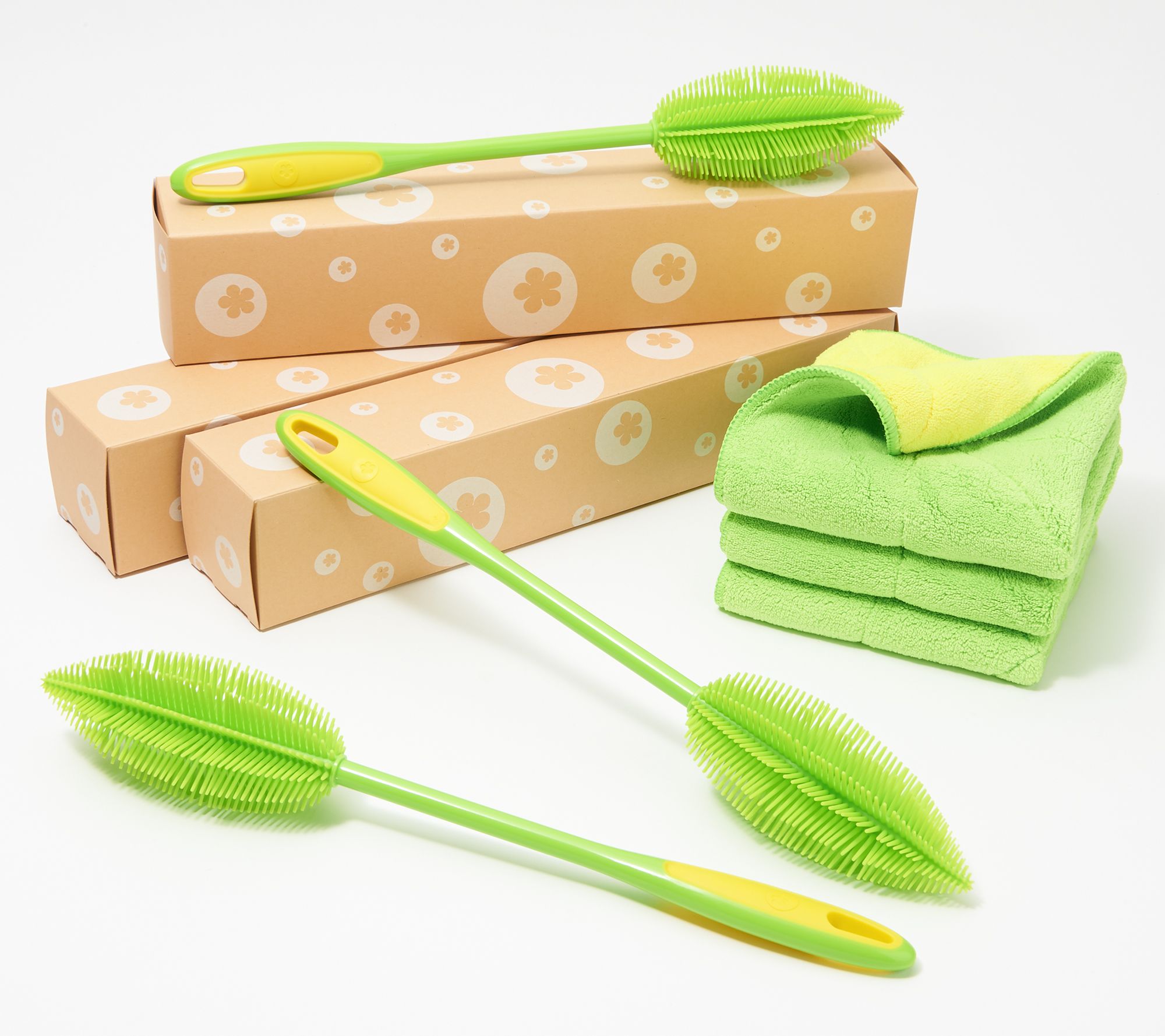 KOCHBLUME Set of 3 Silicone Brush & Towel Sets w/ Gift Boxes