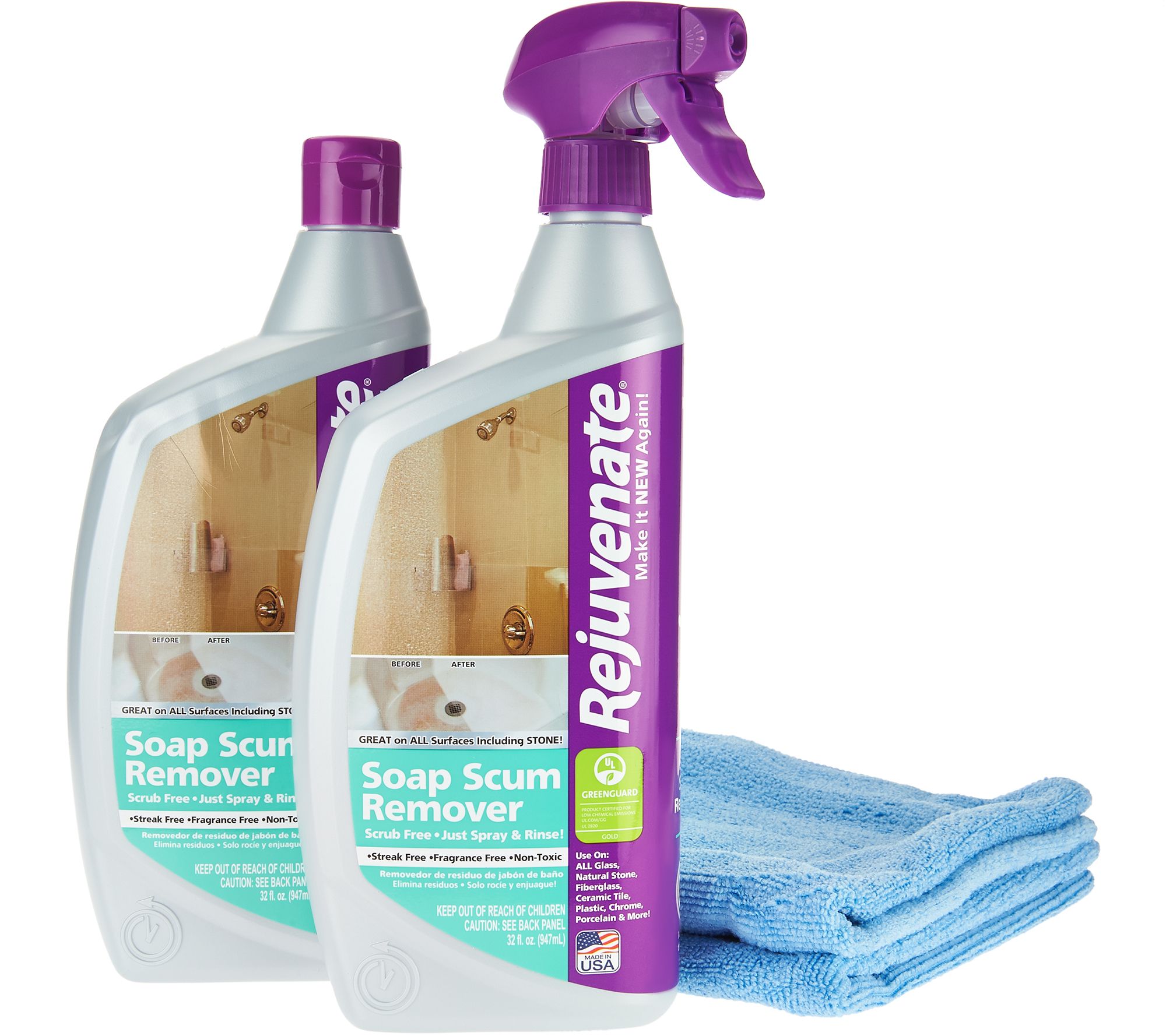 S/2 Rejuvenate Scrub Free Soap Scum Removers w/2 Cleaning Cloths Page