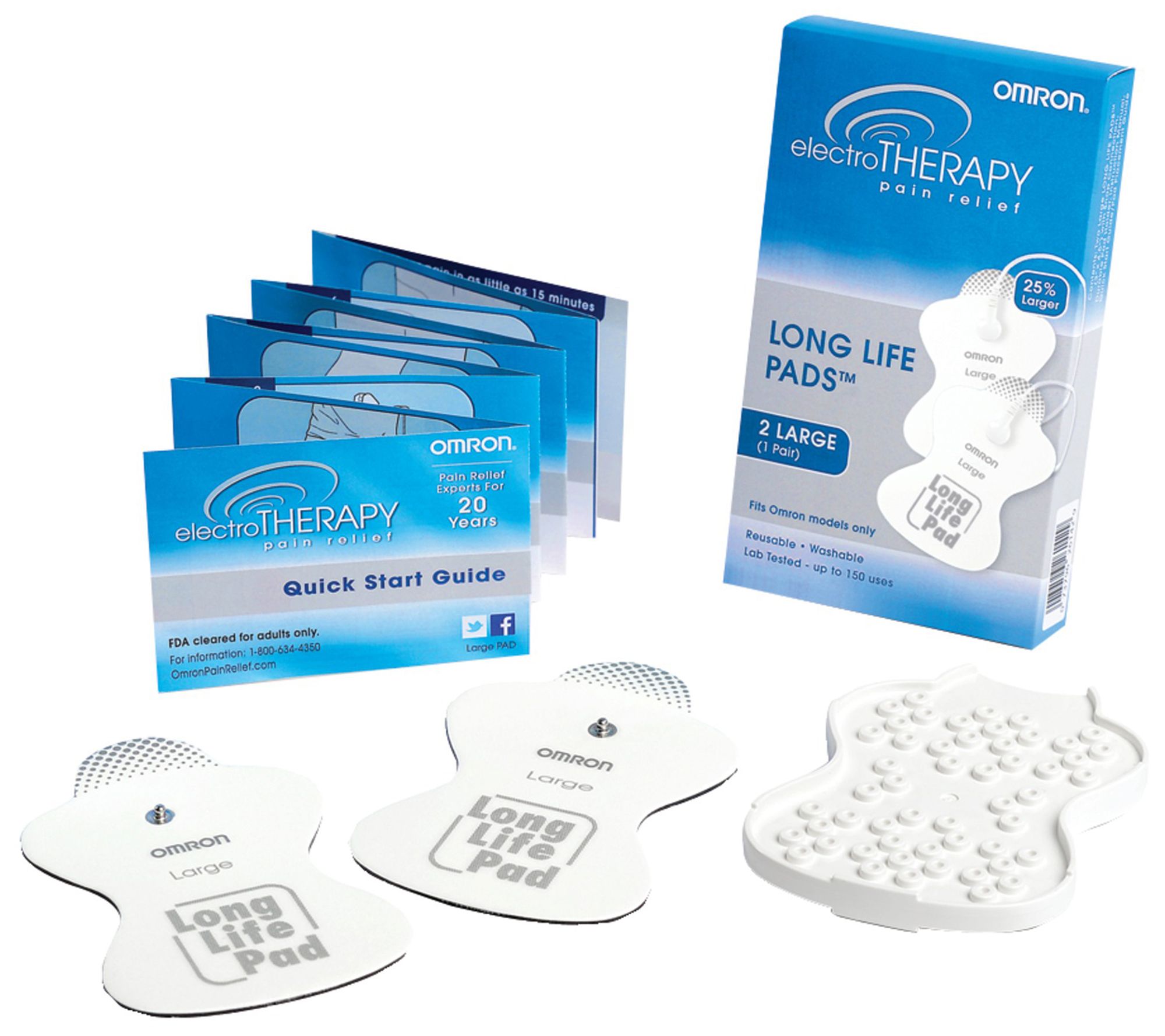 Omron ElectroTHERAPY TENS Long Life Pads, Set of 2