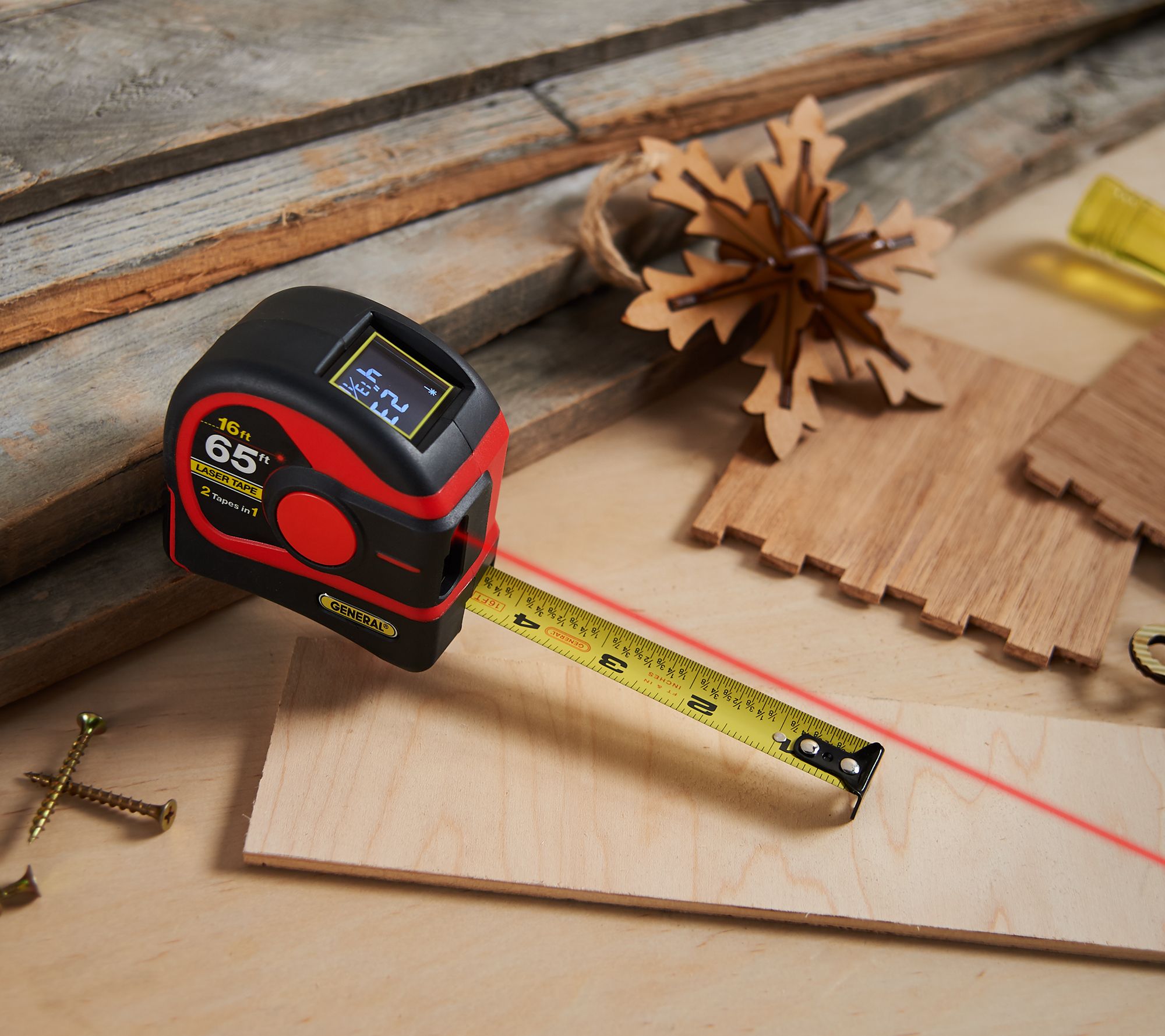 General Tools 2 In 1 65 Ft Laser Tape Measure W Digital Display Qvccom