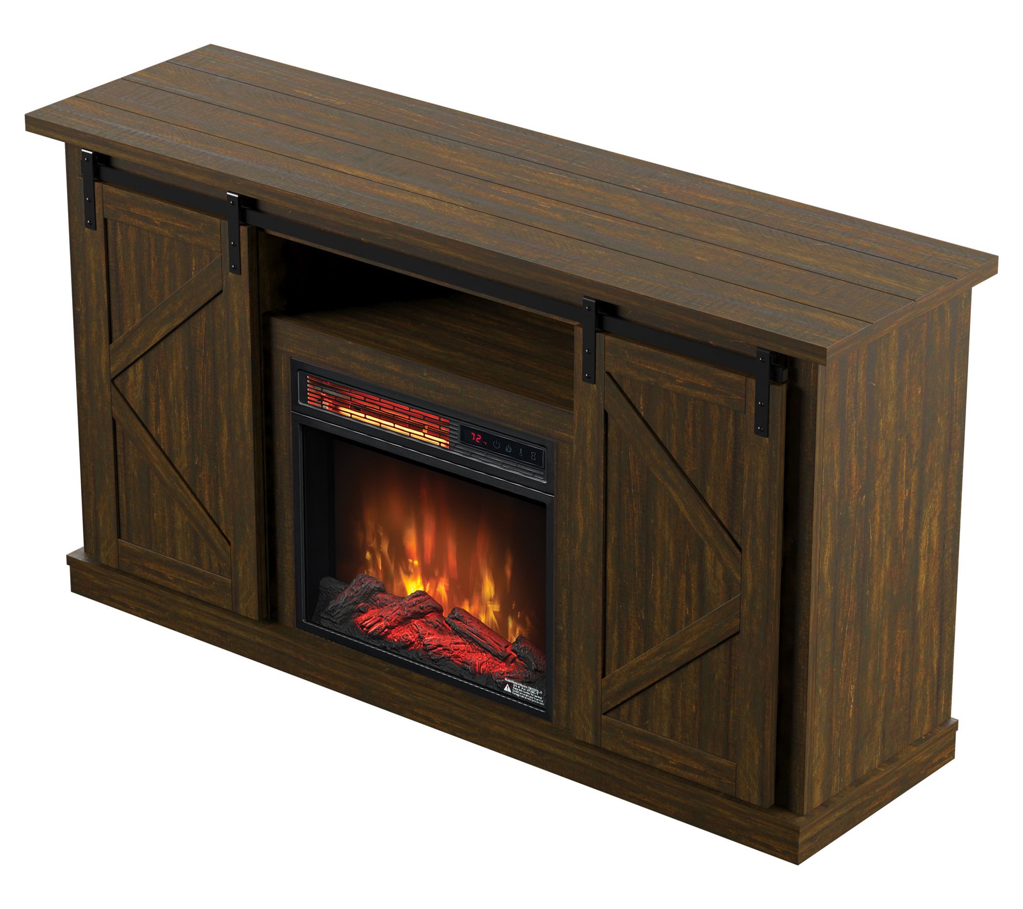 Duraflame 54 Tv Stand With Electric Fireplace And Barn Doors