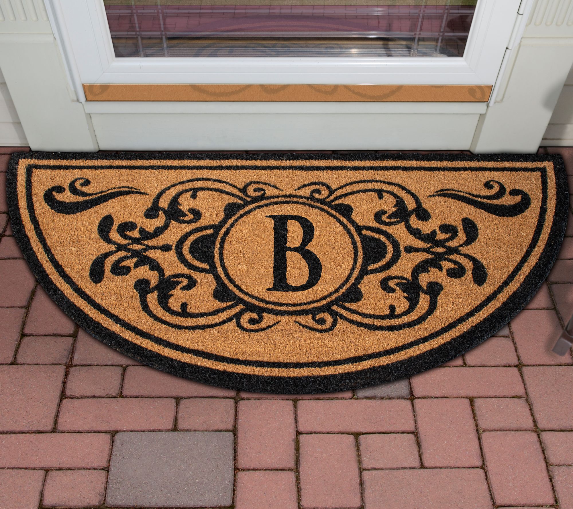 24" x 48" Monogram Initial Half Moon Doormat