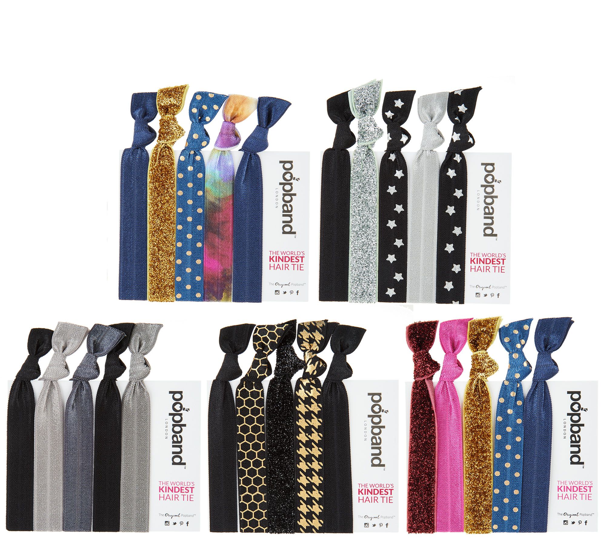 Popband No Dent Set Of 25 Kind Hair Ties Page 1 Qvc Com