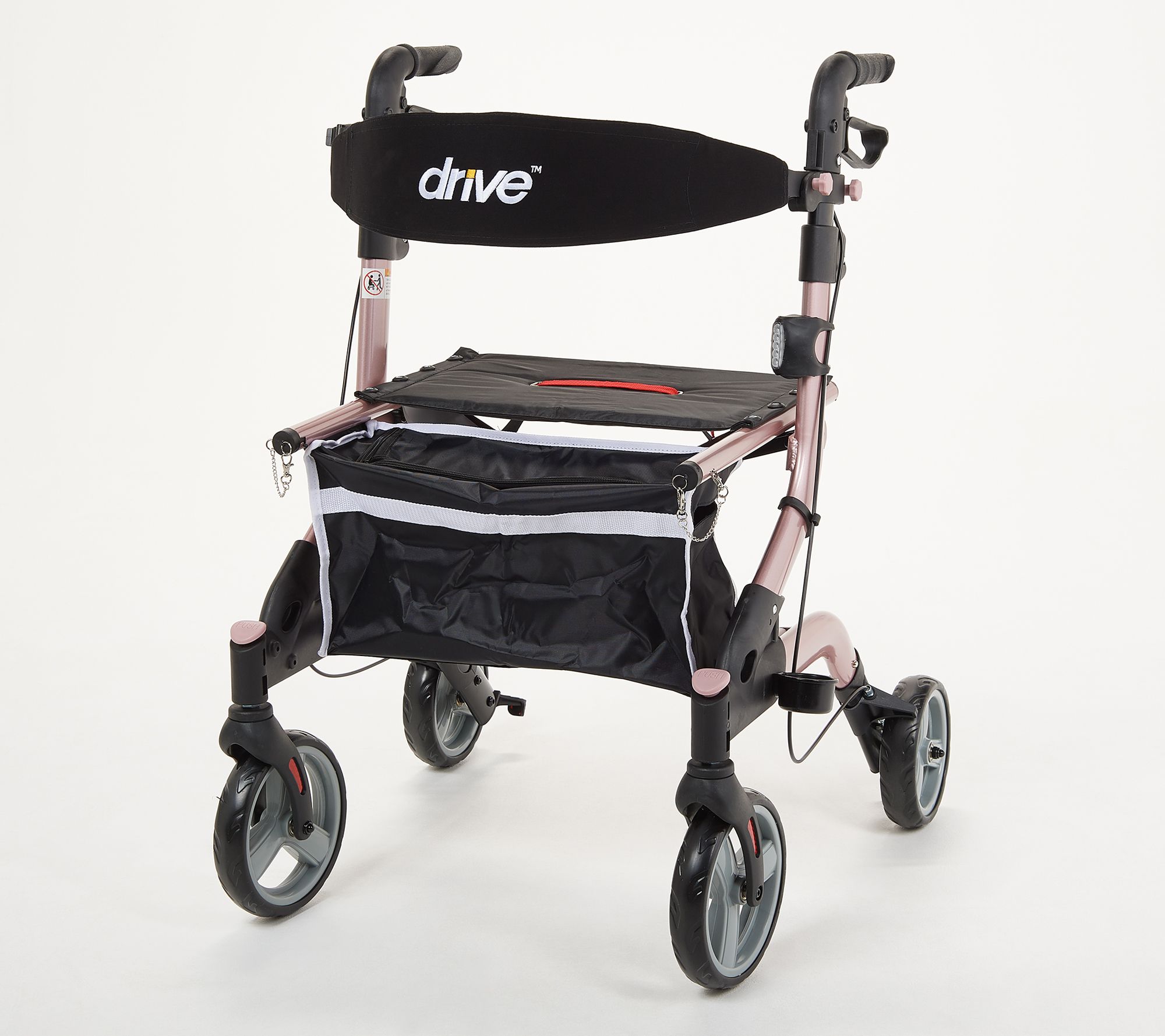 Drive Medical Foldable Lightweight Rollator with Light