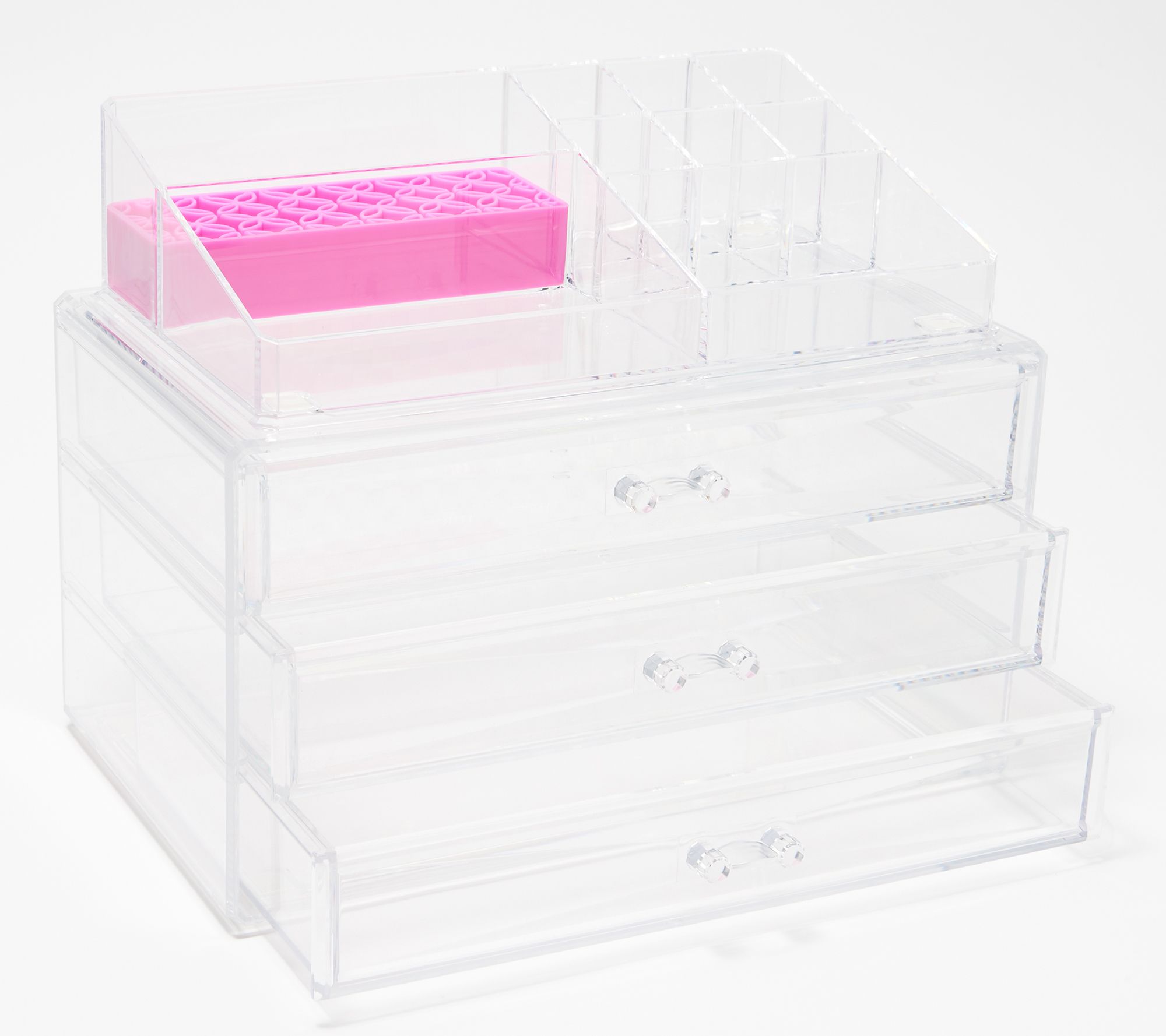 Blushly 3 Drawer Organizer With Silicone Brush Insert Topper
